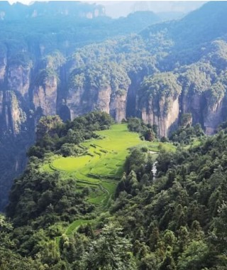 The countryside perched on the edge of a cliff.