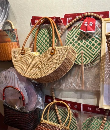 Bamboo woven handbags.