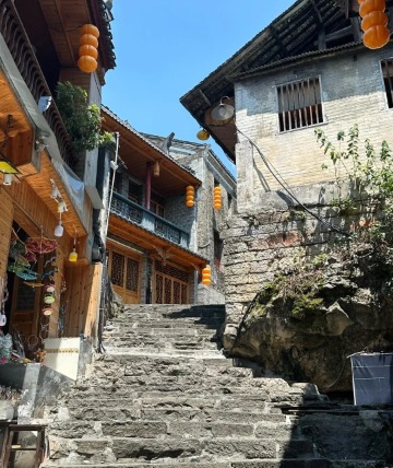 The stone stairs of Furong Ancient Town.