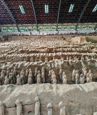 Pit 1 of the Terracotta Army Museum has thousands of warriors.